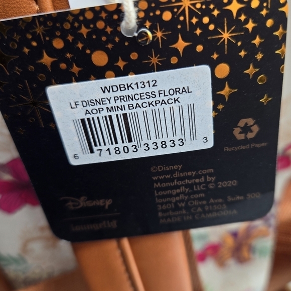 Loungefly Disney Princess Floral Backpack - Picture 8 of 9